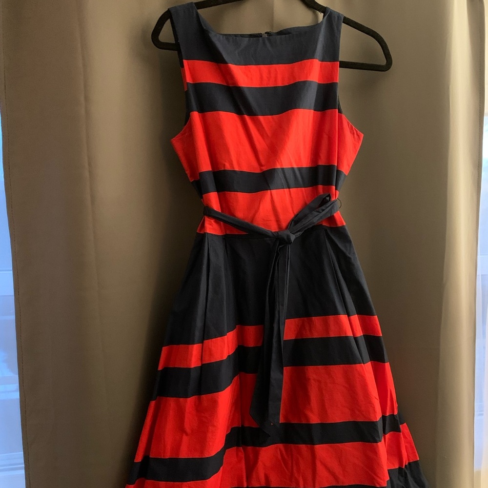 L.L Bean Signature Poplin Dress Striped